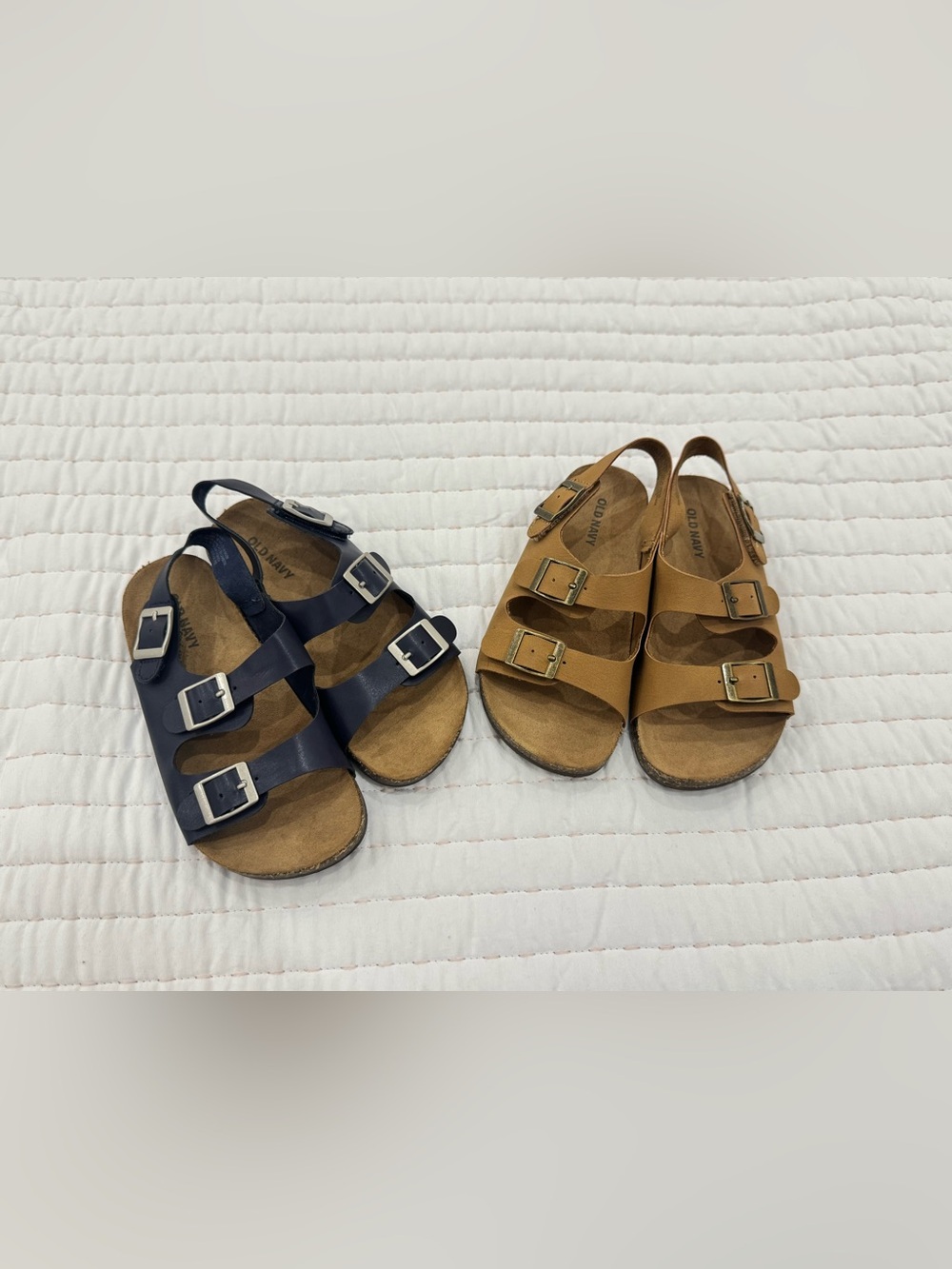 Old Navy Kids Double-Buckle Sandals in Navy and Tan
